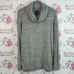 GAP turtleneck sweater comfy Women's Heather Gray Cowl Neck Sweater